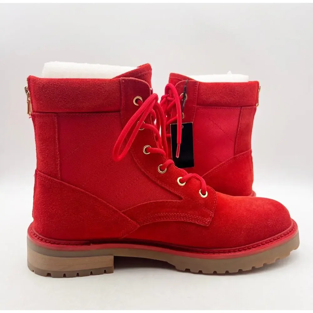 Saint Morta Mens Legion Ankle Combat Boots Size 8 EU 42 Red Gum Suede NIB